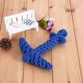 Durable royal blue cotton rope dog toy in anchor shape for aggressive chewers - Anchor