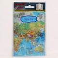 Custodia per passaporto in PVC con stampa mappa del mondo, slot per carte e confezione - Mappa Blu