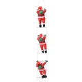 Tre Babbi Natale che si arrampicano su scala di corda bianca addobbi per l'albero 30cm - 25cm / Scala per tre persone