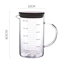 Heat-resistant 1000ml borosilicate glass measuring cup with wooden lid and handle - 1000ml Cup with Bamboo Lid