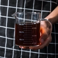 350ml heat-resistant borosilicate glass measuring cup with handle and clear scale marks - 350ml Single Cup (No Lid)