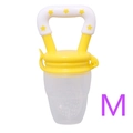 Yellow and white baby fruit feeder pacifier with silicone mesh bag in medium size M - M / Light Yellow