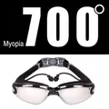700 degree prescription swimming goggles with silver plated lenses and earplugs - 700 Degree Myopia / Electroplated Black