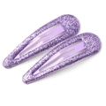 Paio di fermagli per capelli viola glitterati a forma di goccia per bambine - Viola