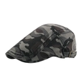 Heren katoenen platte pet met grijs jungle camouflagepatroon en metalen gesp - Verstelbaar / Grijze Camouflage