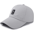 Light gray breathable mesh baseball cap with rubber logo patch and heart detail - Light Gray