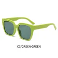 Lunettes de soleil carrées vert émeraude avec verres foncés pour un look tendance - Monture Vert Émeraude Verres Verts