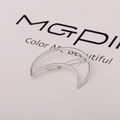 Minimalist silver crescent moon hair clip with a sleek metallic geometric triangle design - Moon Silver