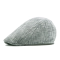 Berretto piatto grigio mélange in misto cotone con design retrò ed elegante - 58cm (Regolabile) / Quadri Verde Militare