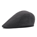 Gorra plana clásica gris oscuro para hombre con diseño retro de cuadros elegantes - 58cm / gris oscuro