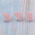 Pink synthetic opal resin tiny footprints beads with glitter for DIY jewelry making - Pink