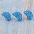 Blue opal resin feet-shaped DIY beads with 1.5mm hole for jewelry making charms - Sky Blue