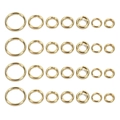 Golden stainless steel jump rings in various sizes for DIY jewelry making and crafts - 0.6x4mm / Real Gold Plated