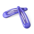 Pair of purple snap hair clips in a candy-colored finish for girls and women - Purple