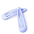 Pair of minimalist purple candy-colored BB hair clips with a smooth cutout design - Violet