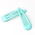 Set of two mint green candy-colored BB hair clips in a smooth glossy metal finish - Mint Green
