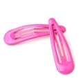 Set of two candy-colored pink BB hair clips in a crossed layout for girls and women - Rose Red