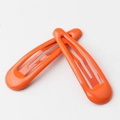 Pair of minimalist orange enamel BB hair clips with a glossy finish for women and kids - Orange