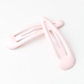 Pair of minimalist pink metal BB hair clips with smooth candy-colored drip oil finish - 2 Pcs/Set / Light Pink