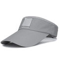 Grey breathable open top sun hat for sports with mesh fabric and adjustable strap - Light Gray