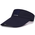 Navy blue breathable open top sun hat with long brim and white logo for outdoor sports - Navy Blue