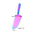 Rainbow plated stainless steel cake server and pizza cutter with serrated edge, 18cm length - AB Color