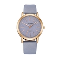 Elegante Roségold-Quarzuhr für Damen mit lavendelfarbenem Lederband und glitzerndem Zifferblatt - Himmelblau