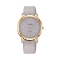 Elegante Yolako Uhr in Roségold mit grauem Sternenzifferblatt und grauem Lederband - Grau