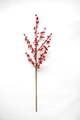Close-up of lifelike artificial red winterberry stems with shiny berries for holiday decor - Red (Approx. 116 Berries / Long Branch)