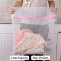 Grand filet de lavage 50x60cm pour soutiens-gorge et linge avec fermeture rose - Maille fine 50*60cm