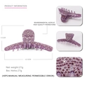 Purple acrylic shark hair clip with high quality rhinestones and detailed dimensions - Purple