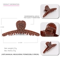 Pinza per capelli marrone in acrilico con strass, 12,5 cm per acconciature eleganti - caffè