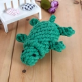 Handmade green turtle-shaped cotton rope pet toy for dog dental cleaning and teething - Turtle