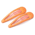 Paire de barrettes à cheveux orange pailletées en forme de goutte pour enfants - Orange