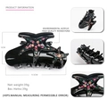 Elegant black starfish acrylic hair claw clip with rhinestones for stylish hair styling - Black