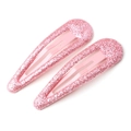 Détail de barrettes à paillettes roses pour filles avec une finition étincelante - Rose