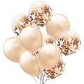 Set di palloncini in lattice color oro champagne e coriandoli oro rosa per decorazioni feste - Stile Oro Champagne (Oro Champagne e Paillettes Oro Champagne)
