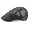 Classic black breathable mesh ivy cap for men and women with adjustable metal buckle back - Dark Gray / Adjustable