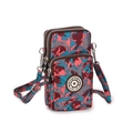 Pink and blue abstract camo mini crossbody phone bag with triple zipper design - Camouflage Panel