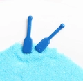 Close-up of two miniature blue resin boat oars for DIY ocean-themed phone case decor - Dark Blue Paddle