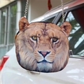 Harajuku style lion head crossbody bag with 3D ears and silver chain strap - Lion