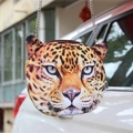 Harajuku style leopard head 3D crossbody bag with high definition print and silver chain - Leopard