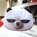 Harajuku style plush crossbody bag with black and white animal face and metal chain - Panda Style Bear
