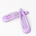 Pair of purple candy color metal snap hair clips for women with a smooth oil drip finish - Light Purple