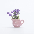 Calamita da frigo in ceramica a forma di annaffiatoio rosa con fiori viola - Stile Lavanda Bollitore a Pois Rosa (C) / Altezza 7 * Larghezza 5,5 cm