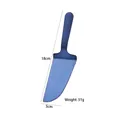 Blue stainless steel cake server spatula with 18cm length and serrated edge for baking - Blue