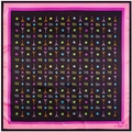90cm Paris Eiffel Tower heart print silk scarf in black and pink for women - 90cm*90cm / Black