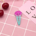 Pink and mint green shell-shaped metal BB hair clip with a sweet colorful lacquer finish - 16# Rose Red Shell