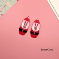 Pair of festive Santa Claus hair clips in vibrant red and white for holiday styling - 27# Santa Claus