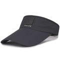 Dark gray breathable mesh sun visor hat with ZHENYUEQI logo for outdoor sports - Dark Gray